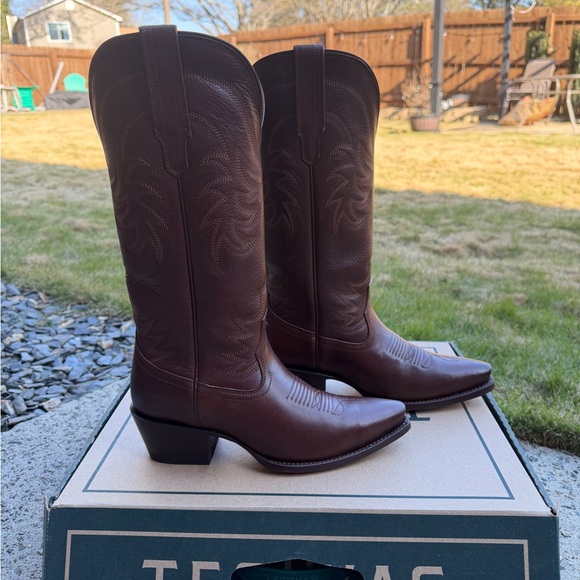 Tecovas Shoes - Tecovas “The Annie” Brown Leather Cowgirl Boots